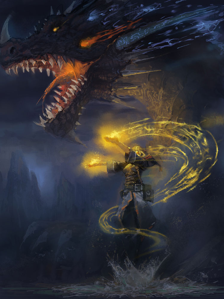 Dance with the Dragons - Dark Fantasy Art Featuring lin bo