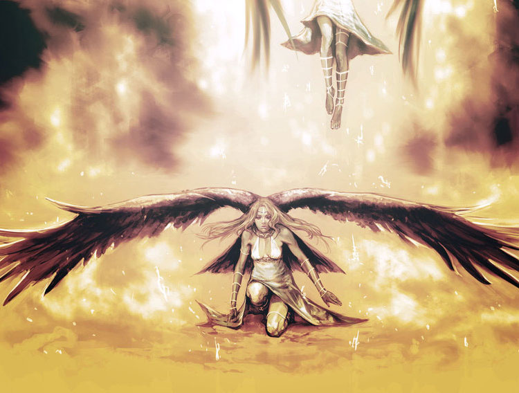 The Angels Have Fallen, Beautiful Fantasy Art by Masateru Ikeda